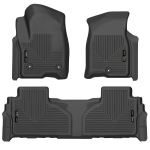 Chevrolet Tahoe Floor Liners - Front + Rear - Husky Liners - WeatherBeater - Black - `21-`23